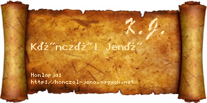 Könczöl Jenő névjegykártya